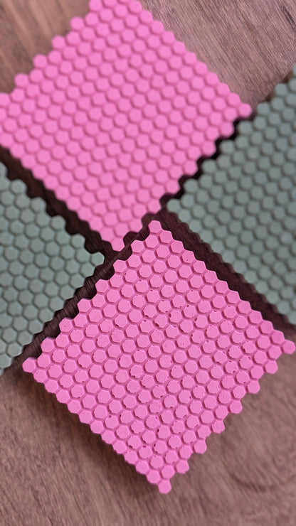 Pink & Green Geometric Coasters - 1 Pink & 1 Green Coaster - Coaster