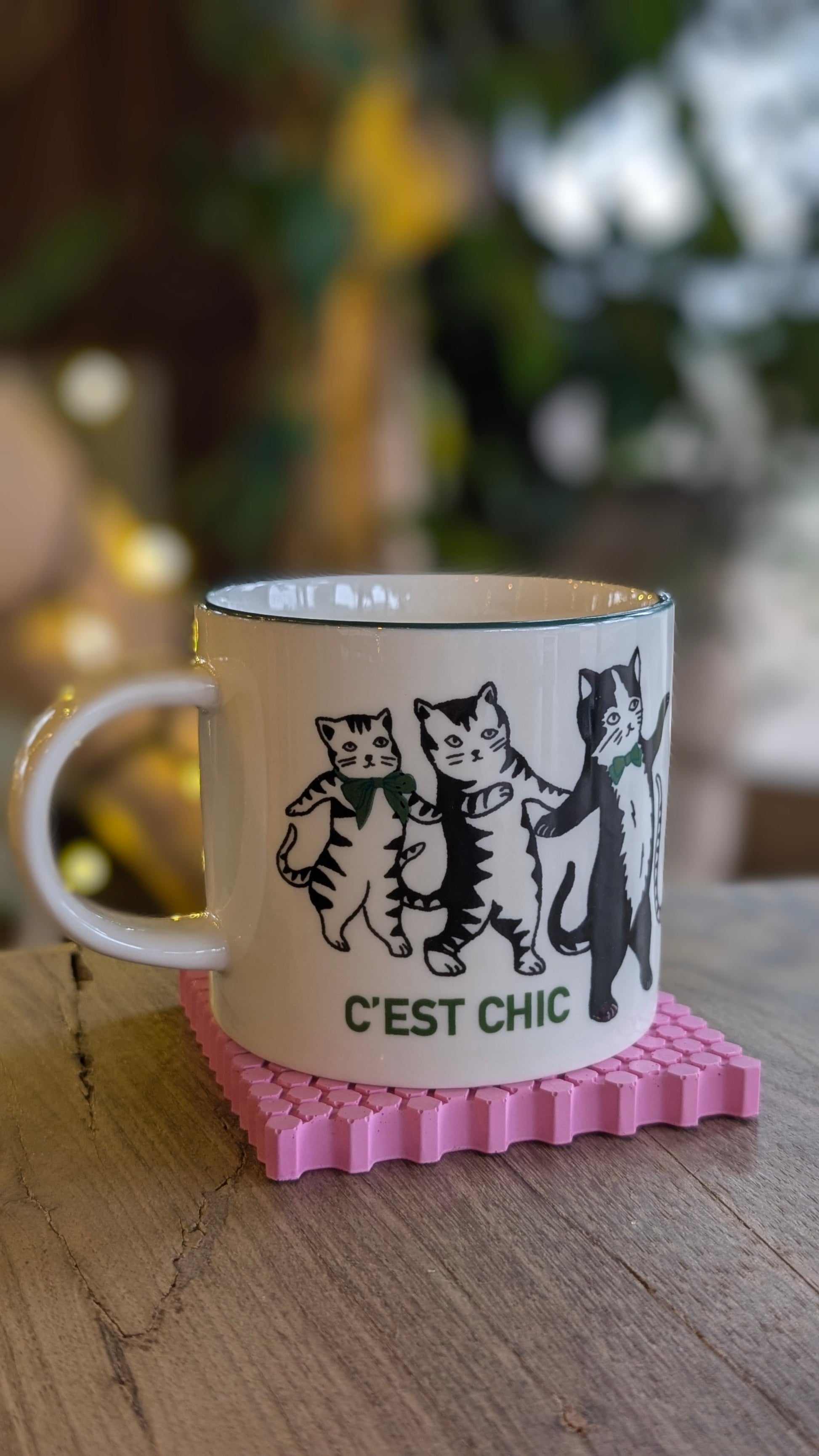Pink & Green Geometric Coasters - Coaster