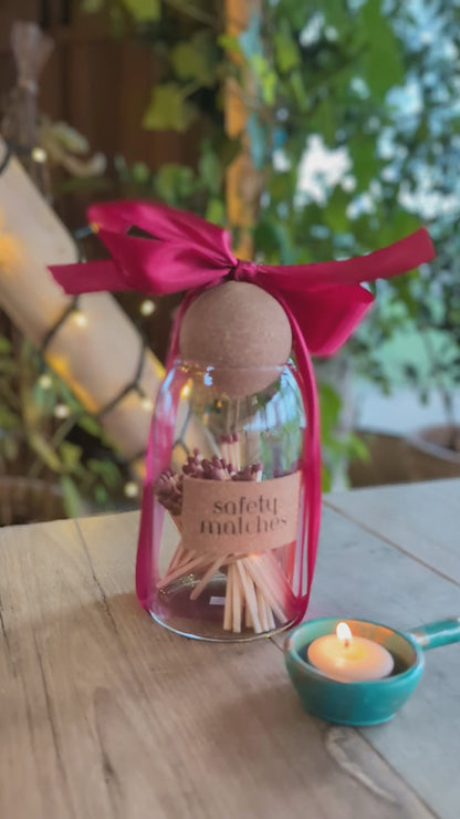 Red Ribboned Match Jar