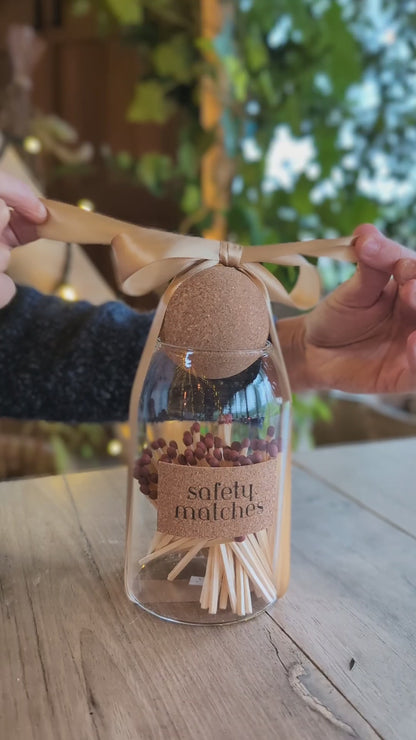 Gold Ribboned Match Jar