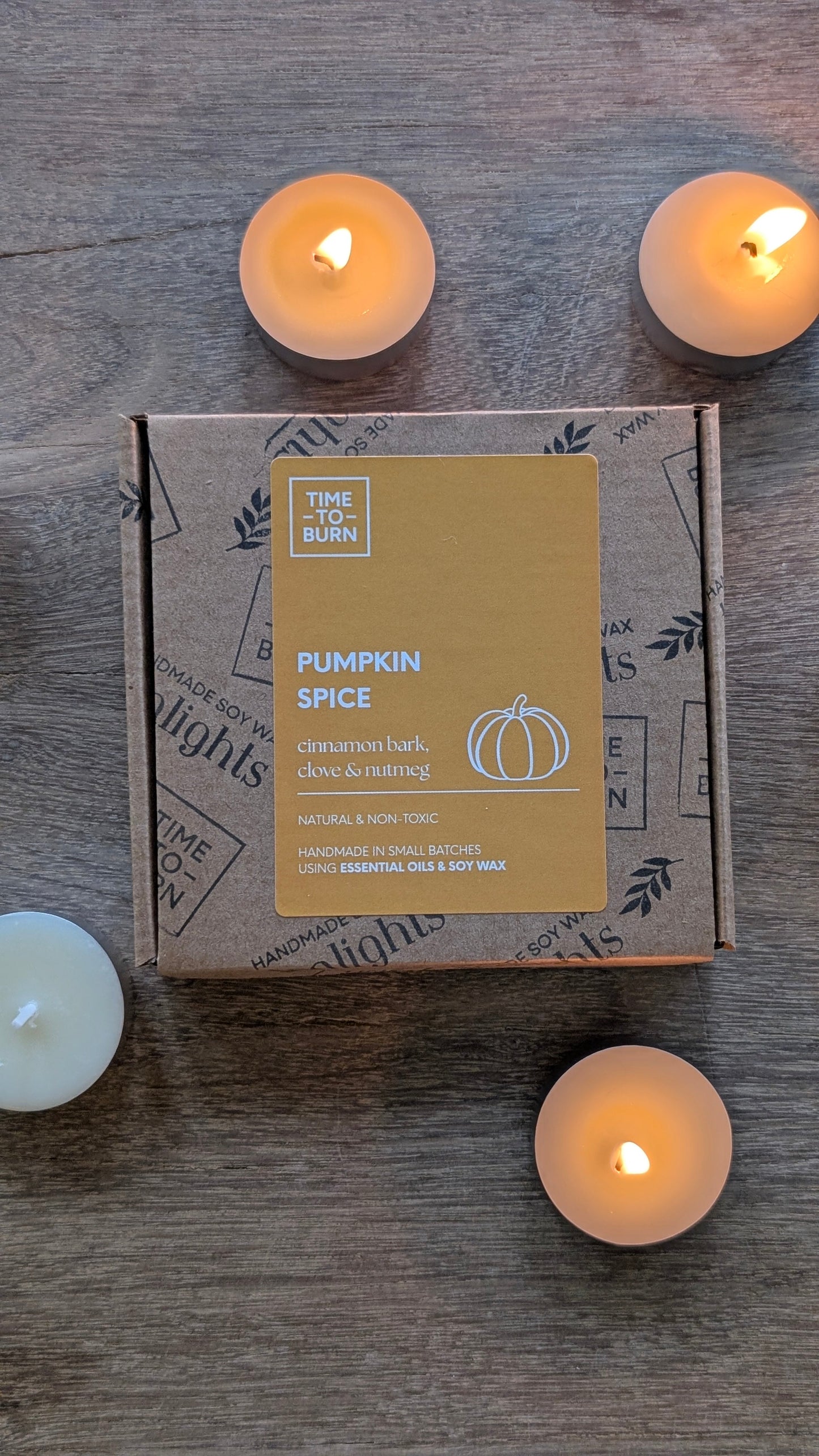 Pumpkin Spice Tealights - Cinnamon Bark Clove & Nutmeg - Tealights
