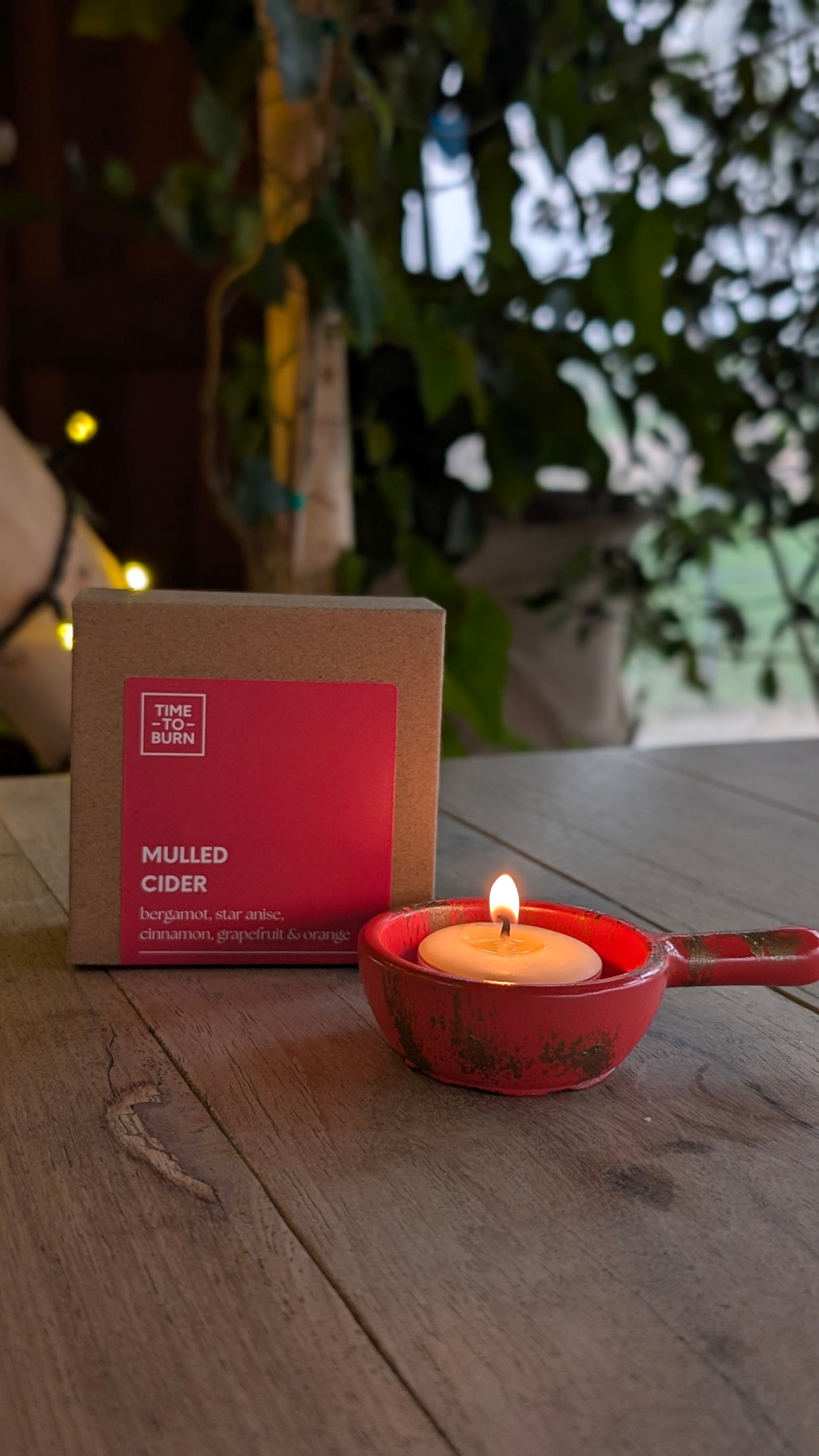 Red & Gold Tealight Holder Gift Box - Tealights