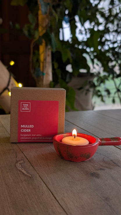 Red & Gold Tealight Holder Gift Box - Tealights