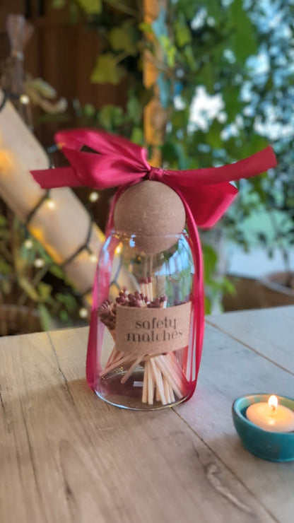Red Ribboned Match Jar - Matches