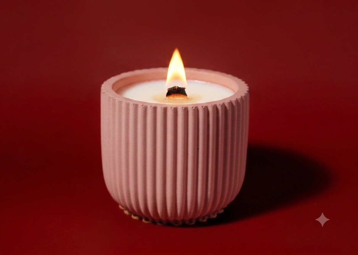 40 Hour Candle: Rose Geranium, Frankinsense + Nutmeg - "Midnight Rose"