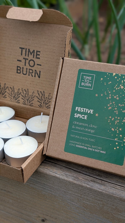 Festive Spice Tealights - Cinnamon Bark, Clove & Sweet Orange