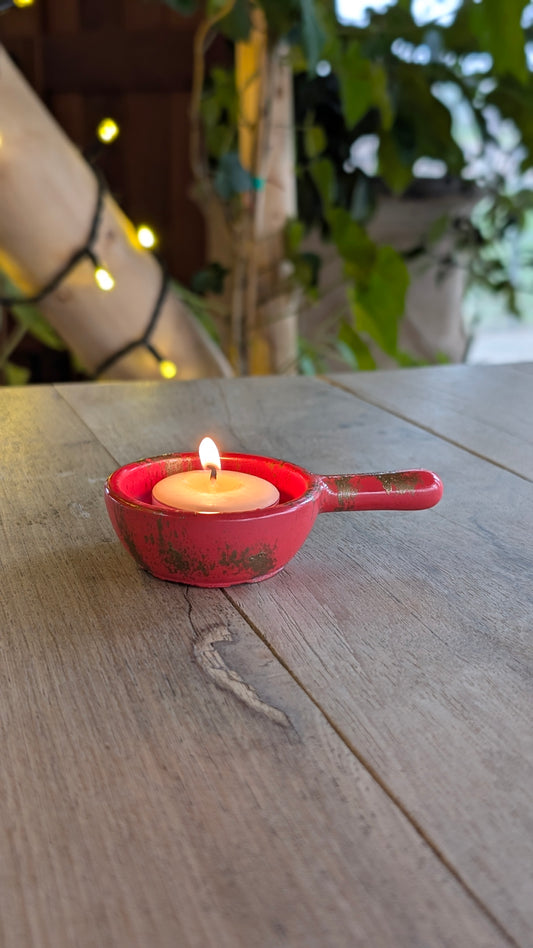 Red & Gold Tealight Holder