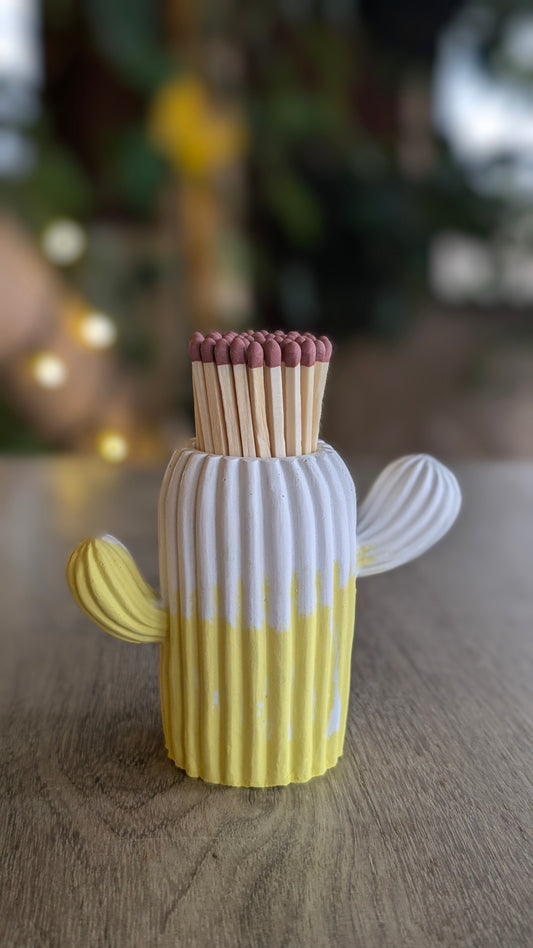 Yellow Cactus Match Jar