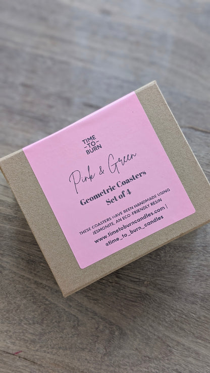 Pink & Green Geometric Coasters
