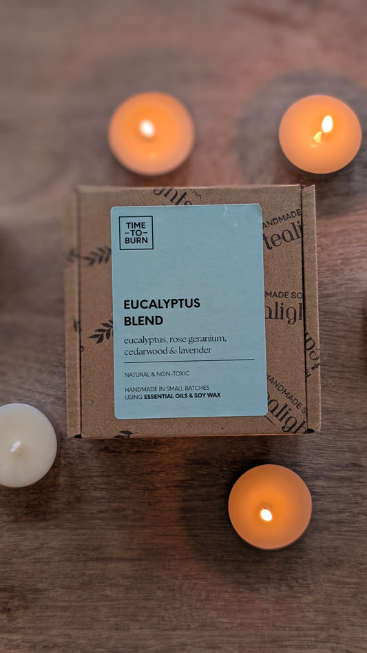 Eucalyptus, Rose Geranium, Cedarwood & Lavender Tealights