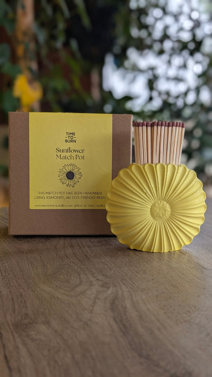Yellow Sunflower Match Jar
