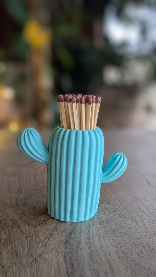 Blue Cactus Match Jar