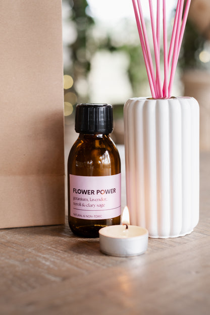 Natural Diffuser - Flower Power - Clary Sage, Lavender, Geranium & Neroli