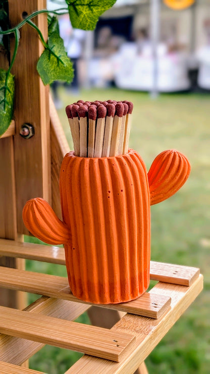 Orange Cactus Match Pot