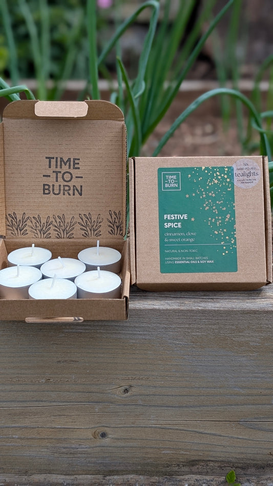 Festive Spice Tealights - Cinnamon Bark, Clove & Sweet Orange