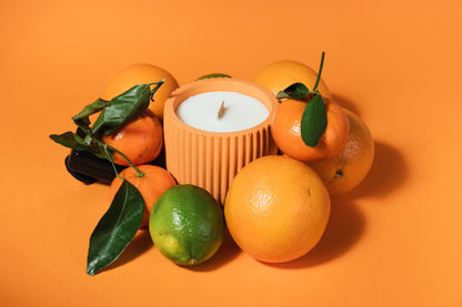 40 Hour Refillable Candle: Orange, Cypress, Sandalwood + Ylang Ylang - "Where the Sun Sets"