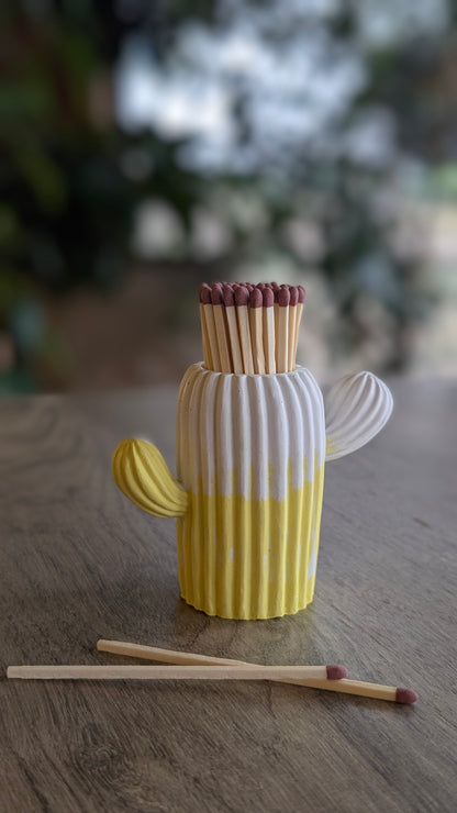 Yellow Cactus Match Jar