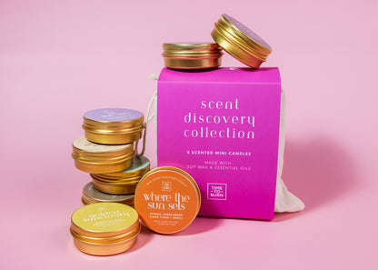 6 Hour Tester Candle: Citronella, Mint, Palmarosa + Lavender - "Golden Sanctuary"