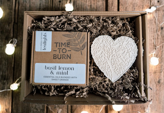 Heart Coaster & Tealight Gift Box