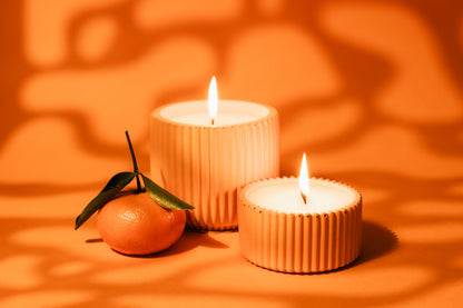 40 Hour Refillable Candle: Orange, Cypress, Sandalwood + Ylang Ylang - "Where the Sun Sets"