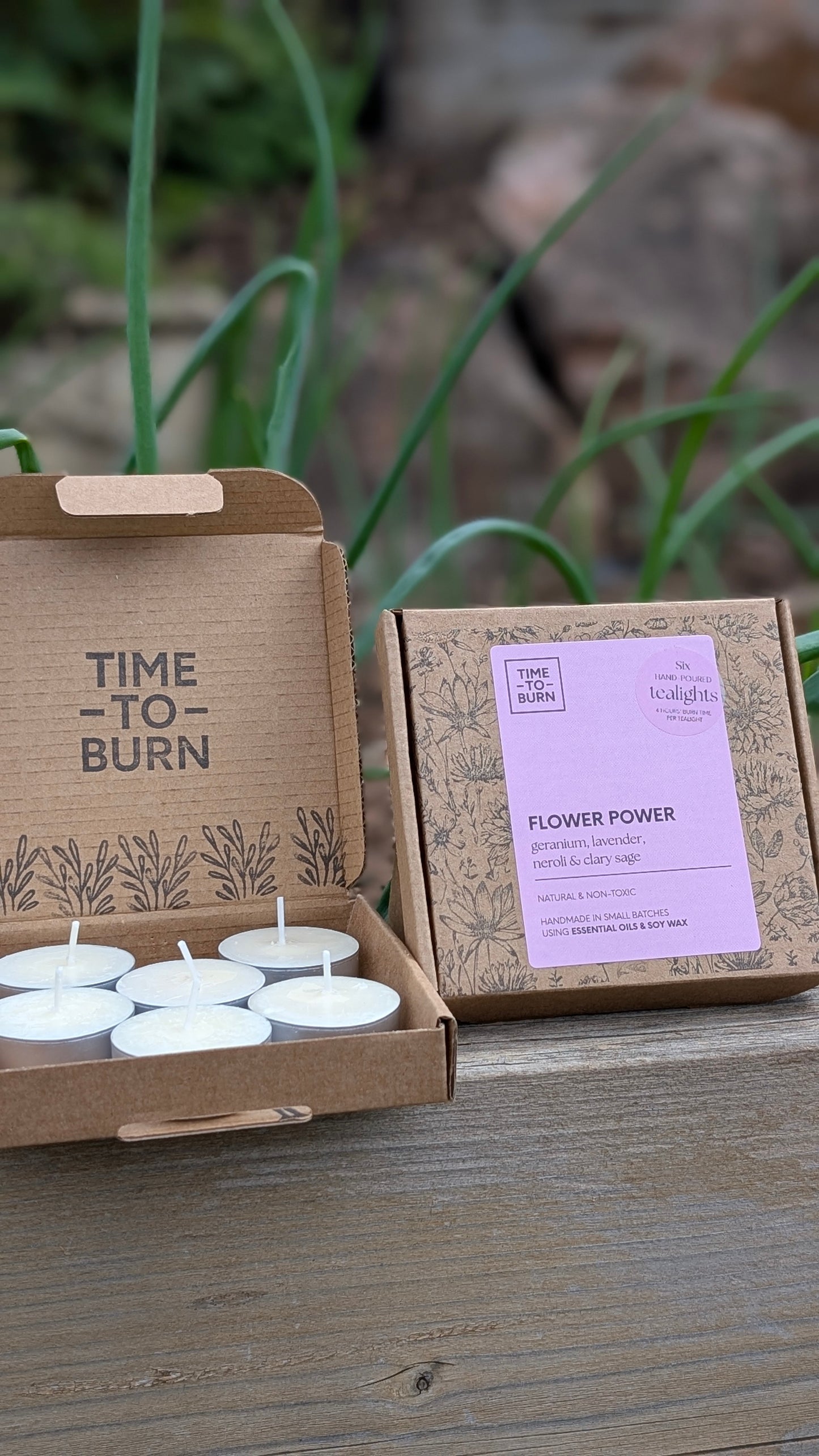 Flower Power Tealights - Clary Sage, Neroli, Lavender & Rose Geranium,