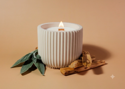 40 Hour Candle: Sandalwood, Black Spruce + Sage - "Under the Canopy"
