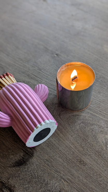 Dark Pink Cactus Match Jar