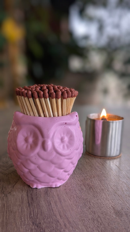 Pink Owl Match Jar