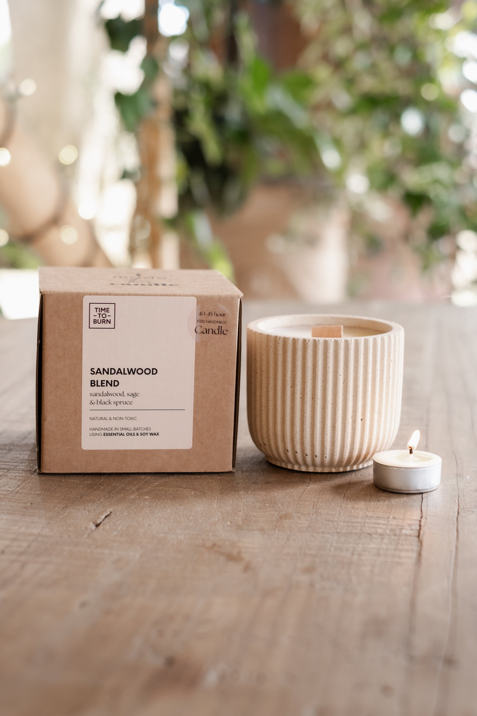 Sandalwood Black Spruce and Sage | Refillable 40 Hour Candle - Candle