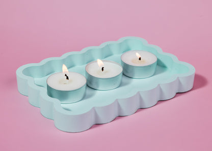Squiggly Tealight + Candle Trays - Various Colours - Tealight Holder