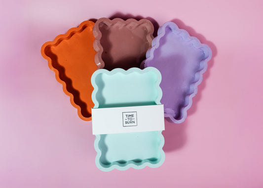 Squiggly Tealight + Candle Trays - Various Colours - Tealight Holder