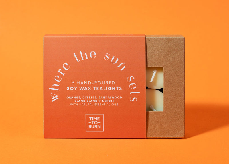 Where the Sun Sets: Gift Box of 6 Tealights - Tealights