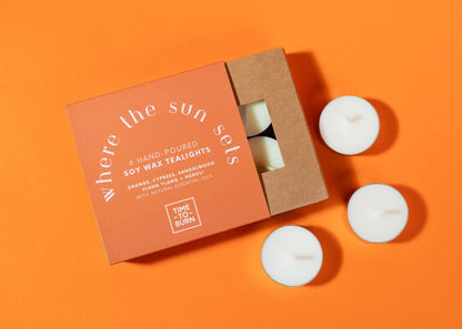Where the Sun Sets: Gift Box of 6 Tealights - Tealights