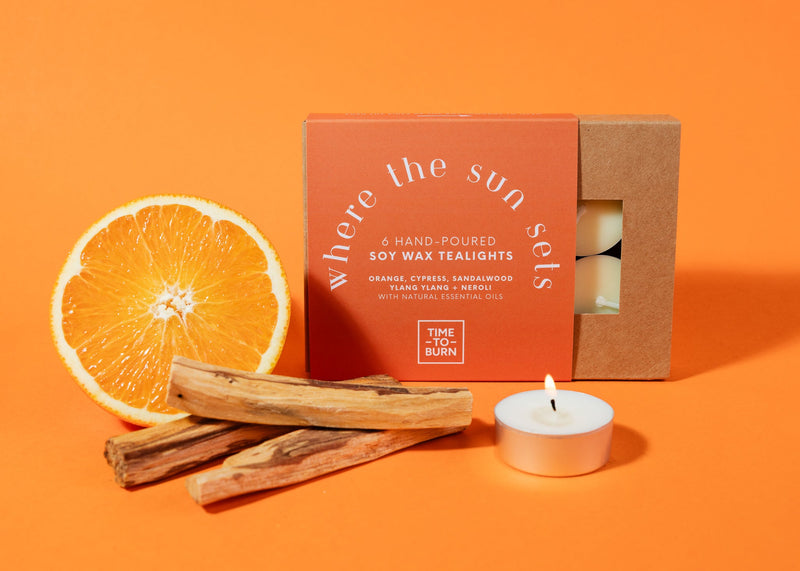 Where the Sun Sets: Gift Box of 6 Tealights - Tealights