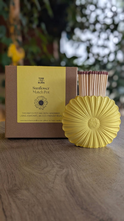Yellow Sunflower Match Jar - Matches