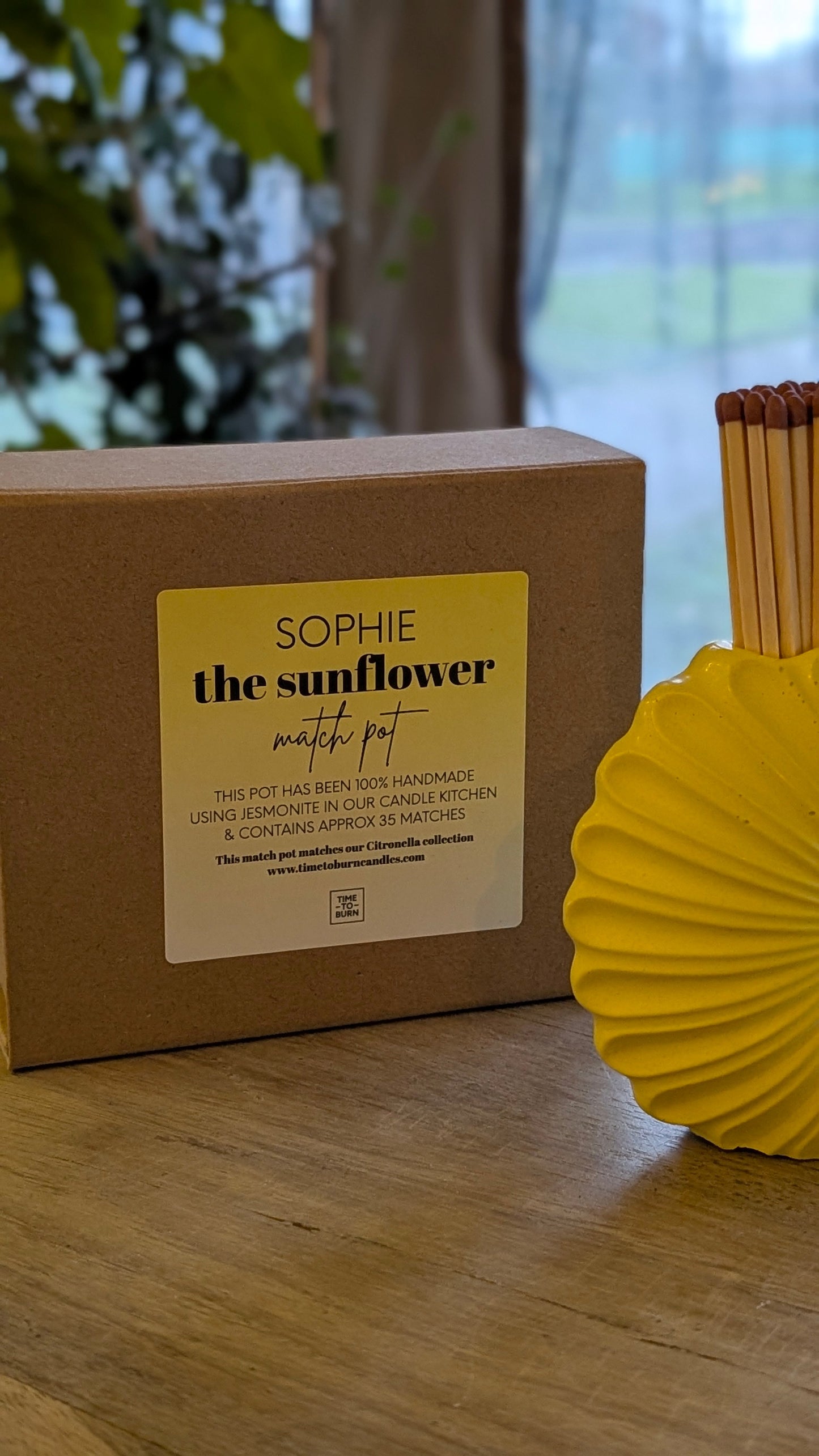 Yellow Sunflower Match Jar - Matches