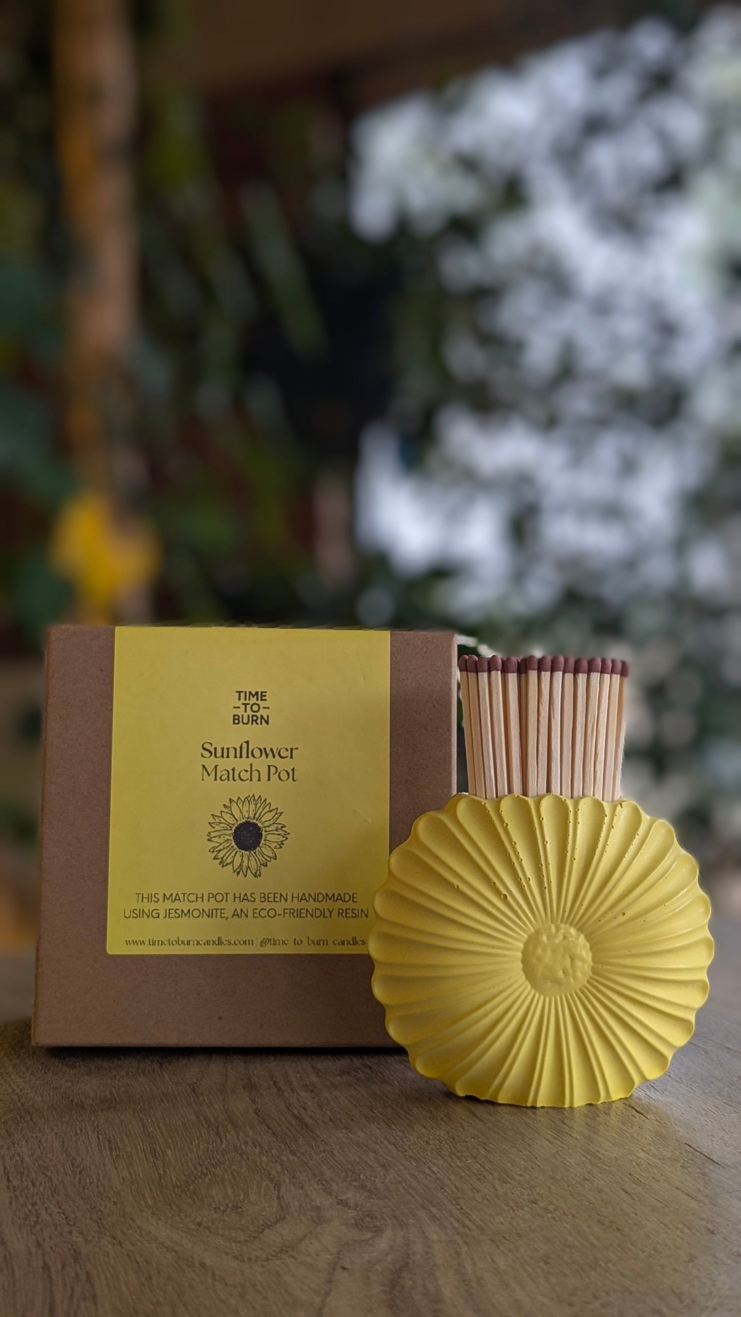 Yellow Sunflower Match Jar - Matches