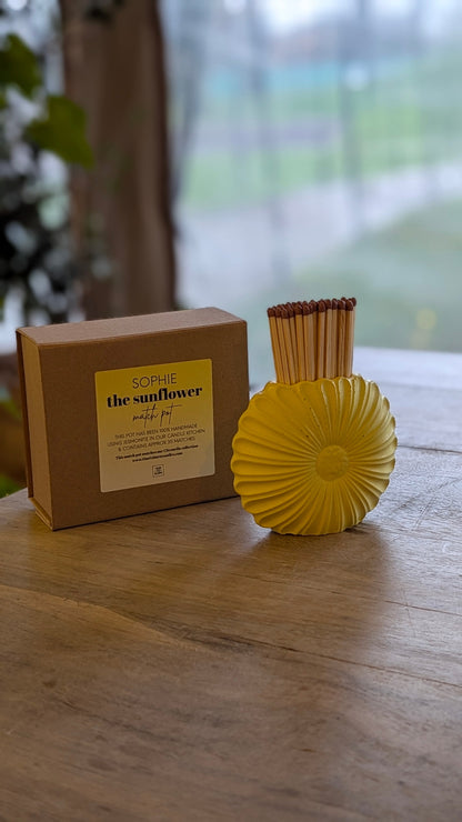 Yellow Sunflower Match Jar - Matches